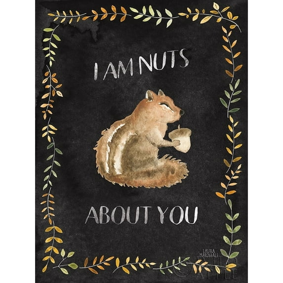 Woodland Whimsy IX Black Poster Print by Laura Marshall