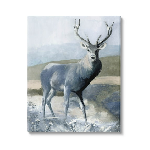 Woodland Wildlife Deer Portrait Animals & Insects Graphic Art Gallery Wrapped Canvas Print Wall Art