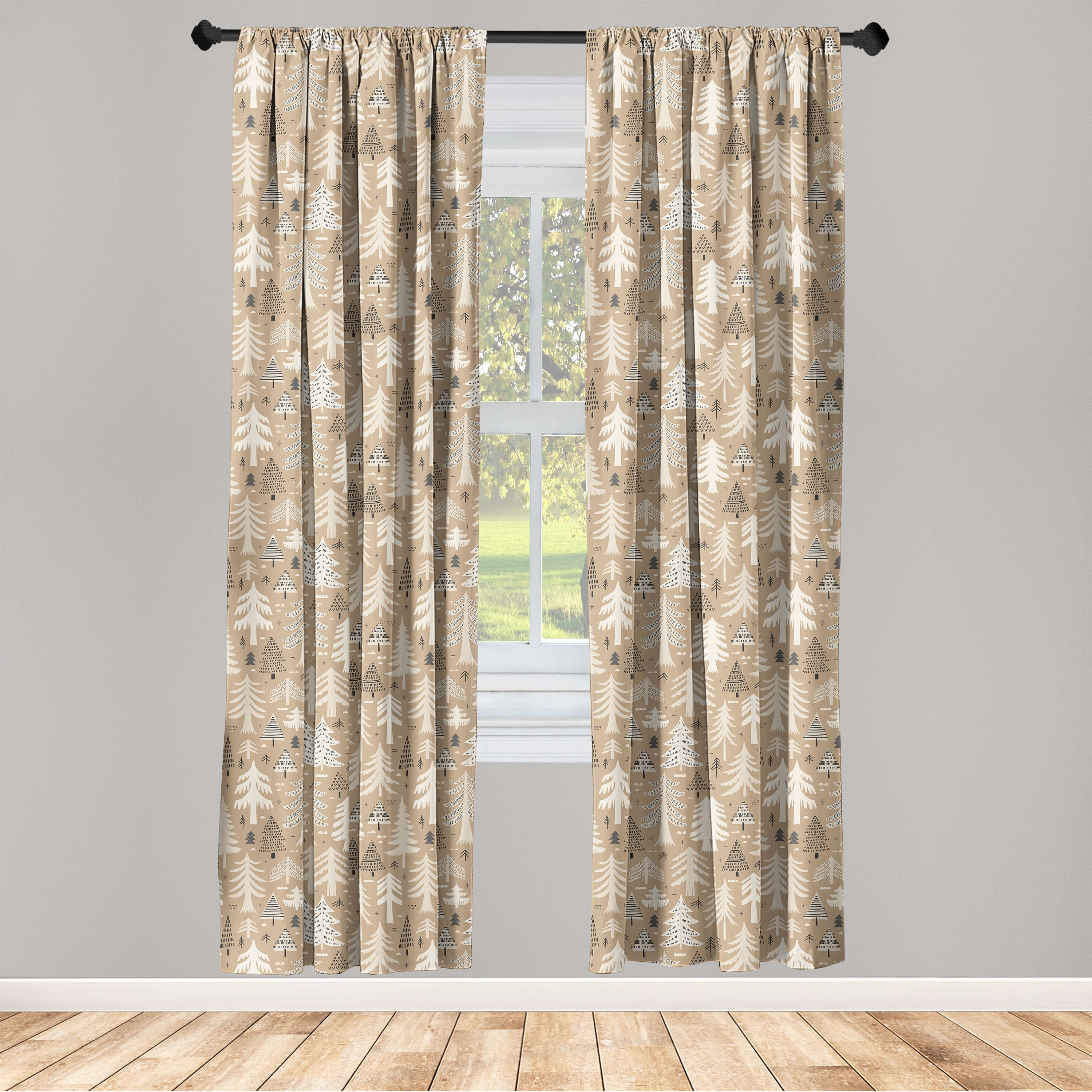 Woodland Window Curtains, Bohemian Forest Inspired Pine Tree ...