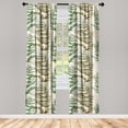 thumbnail image 1 of Woodland Window Curtains, Greenery Themed Repetitive Pattern of Woods Nature Concept Print Boho, Lightweight Decor 2-Panel Set with Rod Pocket, Pair of - 28"x95", Beige Emerald and Fawn, by Ambesonne, 1 of 3