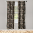 thumbnail image 1 of Woodland Window Curtains, Wild Animals Pattern Bear Deer Fox Rabbit Hedgehog Earthy Forest Print, Lightweight Decor 2-Panel Set with Rod Pocket, Pair of - 28"x95", Black Beige and Umber, by Ambesonne, 1 of 3
