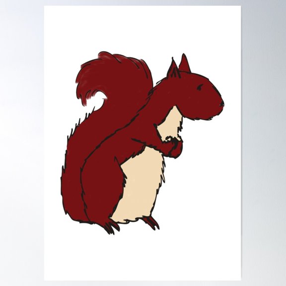 Woodland Wonders Squirrel Poster Wall Art, Modern Wall Decor For Living Room Bedroom, 24x36 UNFRAMED