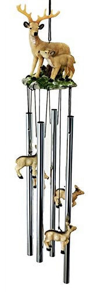 Woodlands Buck Deer Fawn Baby Family Resonant Relaxing Wind Chime Garden Patio
