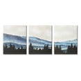 thumbnail image 1 of Woodlands Pine Trees Natural Mountain Lake Scenery Landscape Painting Gallery-Wrapped Canvas Print Wall Art, Set Of 3, 1 of 5