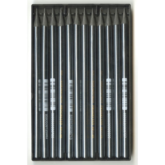 Woodless Graphite Pencil Set, 12 Piece, Assorted Degress in Plastic Tray with Cardboard Sleeve