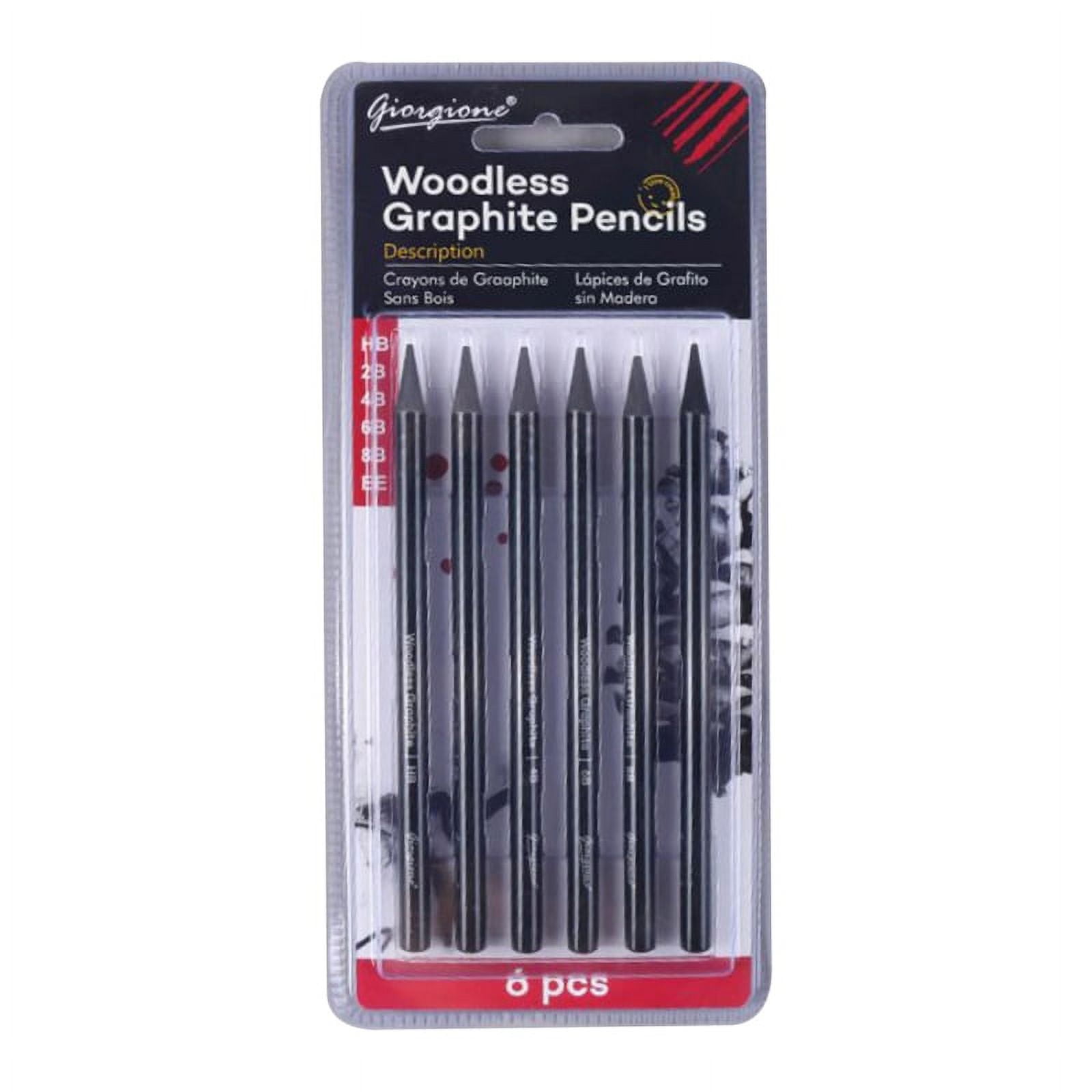 Woodless Pencil Set 6 Pcs Black Graphite Pencil Set Art Supplies Non-Wood  Artist Pencil Charcoal Sticks Artist Beginner Sketch Tool Dawing Supplies