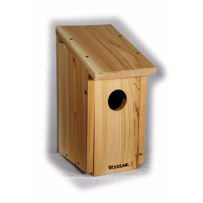 15'' Brown Cedar Wood Woodpecker House with Sloping Roof