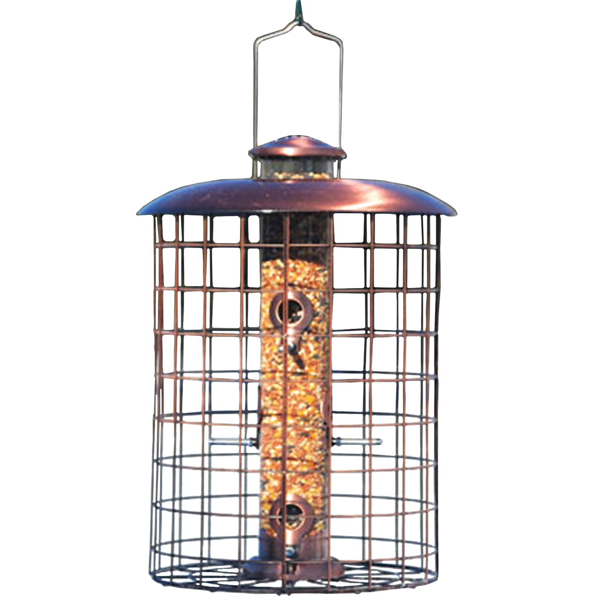 Woodlink Coppertop Caged 6 Port Hanging Bird Feeder w/ Squirrel-Proof Grid