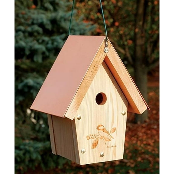 Woodlink Coppertop Hanging Wren and Chickadee Birdhouse for Outdoor Nesting