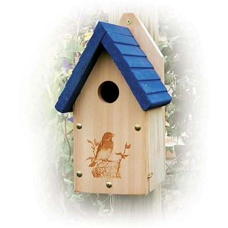 Woodlink Garden Series Wooden Bluebird House - Cedar Wood Nesting Box for Bluebirds