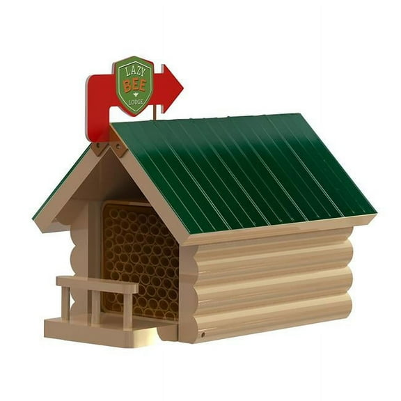 Woodlink Lake & Cabin Mason Bee Shelter with Bee Lodge Sign