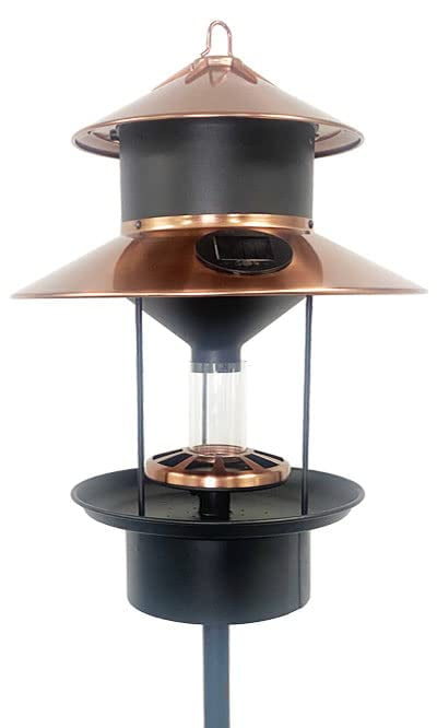 Woodlink Modern Farmhouse Solar Gaslight Style Bird Feeder