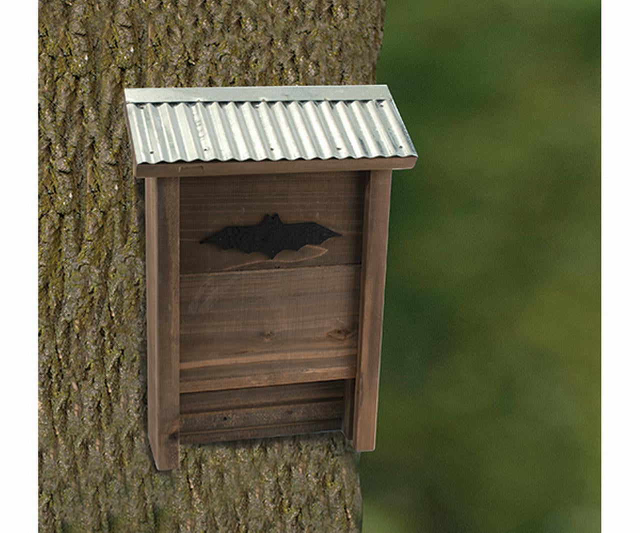 Rustic Brown Wood and Metal Large Bat House