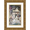 thumbnail image 1 of Woodlock, David 20x32 Gold Ornate Wood Framed with Double Matting Museum Art Print Titled - A Mother and Children Feeding Rabbits, 1 of 4