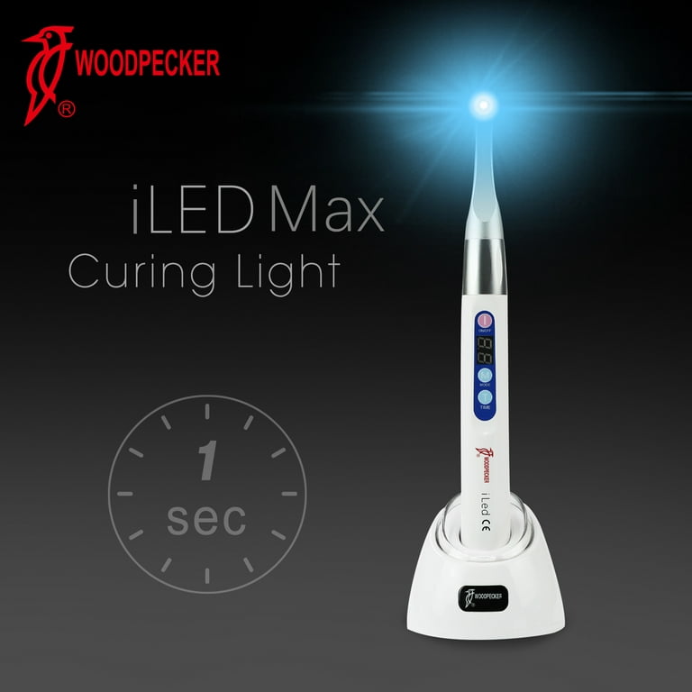 Woodpecker DTE Dental iLED Max Curing Light Metal Head 1 Second Cure Lamp  Wide Spectrum FDA, 2500mw/c㎡ 