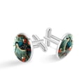 thumbnail image 1 of Woodpecker Elegant Silver Men's Cufflinks for Formal Attire, Made of Stainless Steel, for Business Meetings, 1 of 6