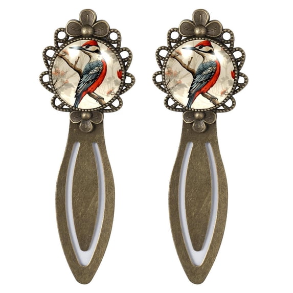 Woodpecker Elegant Vintage Copper-Colored Lace Bookmarks Set, Gifts for Readers and Book Lovers - Pack of 2
