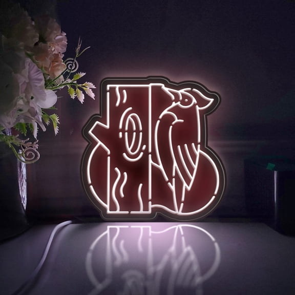 Woodpecker Led Light Box, Dimmable Neon-Like Light Signs USB Power for Wall Decor Bedroom Decoration, Static Light (WxH) 6"x6"