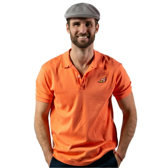 Woodpecker Premium Men's Polo Golf Shirt. 100% Peruvian Cotton Made in Peru With The Finest Cotton. Orange / Coral color. Size Medium