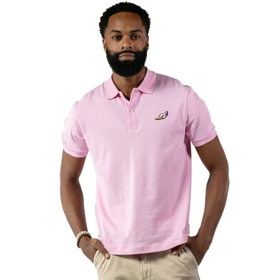 Woodpecker Premium Men's Polo Golf Shirt. 100% Peruvian Cotton Made in Peru With The Finest Cotton.Pink color. Size Medium