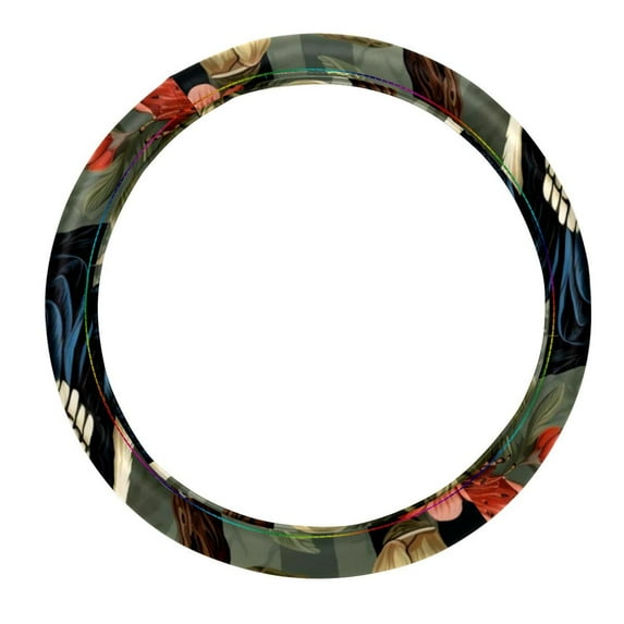 Woodpecker Steering Wheel Cover, Car Wheel Cover, Steering Wheel Cover - 14.5 Inch, Printing, PVC Leather, Auto Accessories