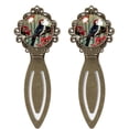 thumbnail image 1 of Woodpecker Vintage Copper-Colored Lace Bookmarks, Stainless Steel Book Markers for Readers and Book Lovers - Set of 2, 1 of 5