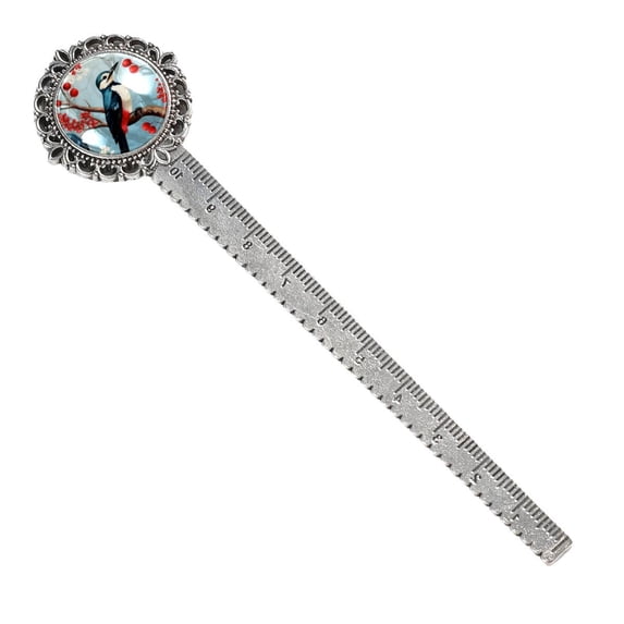 Woodpecker Vintage Silver Lace-Edged Bookmark - Gift for Readers and Book Lovers