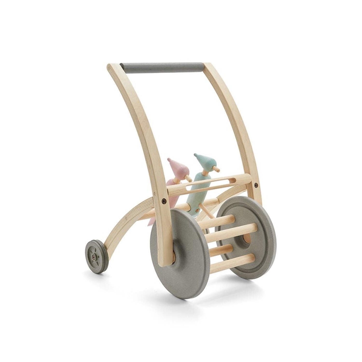 PlanToys® Woodpecker Walker Wooden Montessori Push and Gross Motor Development Toy | Balance, Coordination and Cause & Effect Early Learning Activity | Eco Friendly Walking Support Toy