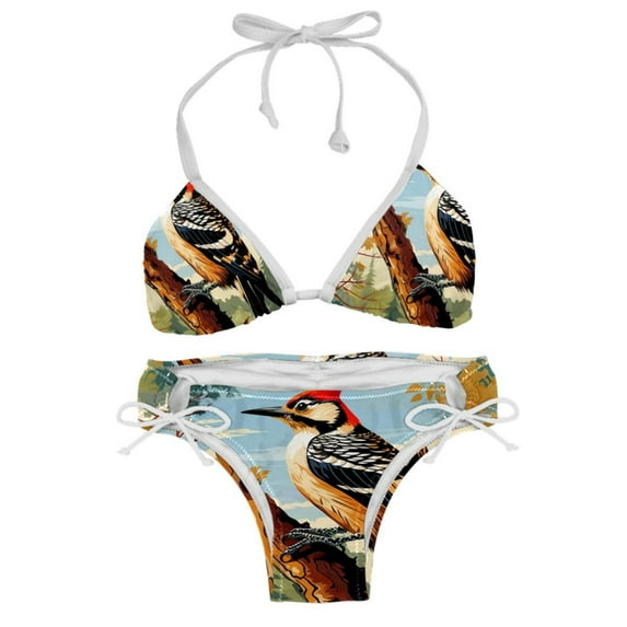Woodpecker Women's Detachable Sponge Adjustable Strap Bikini Set 2-Pack for Beach and Pool Parties
