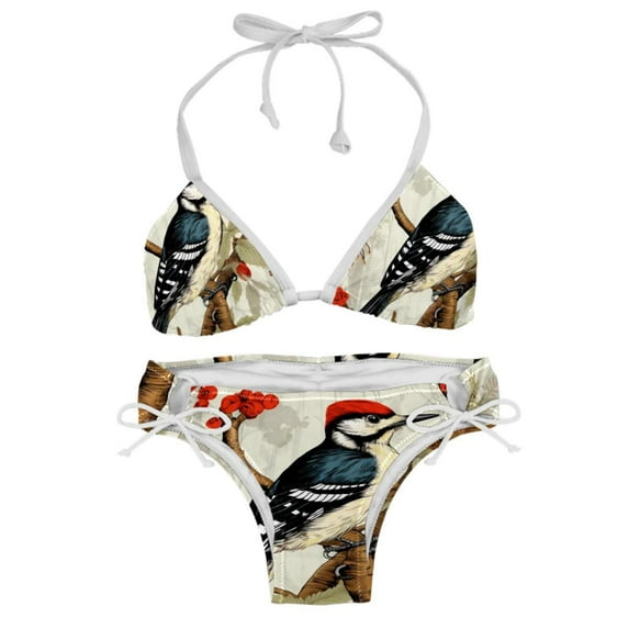 Woodpecker Women's Detachable Sponge Adjustable Strap Bikini Set 2-Pack for Beach and Pool Parties