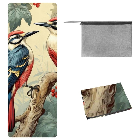 Woodpecker Yoga Blanket Storage Bag - 72.8"x26.8" for Yoga, Pilates, Fitness - Gym Towel, Yoga Towel Included