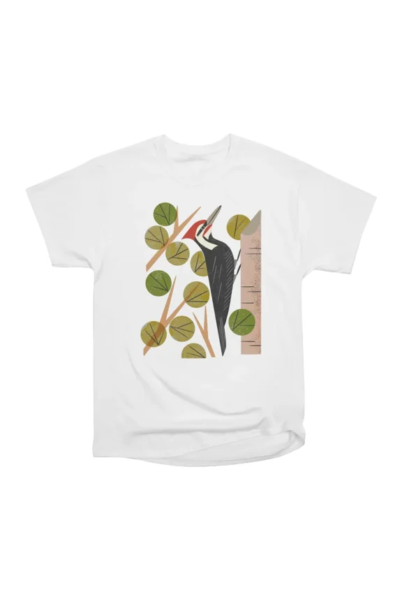 Woodpecker in Aspen Tree T-Shirt Tee Gift For Him Merch For Her Apparel For Friend