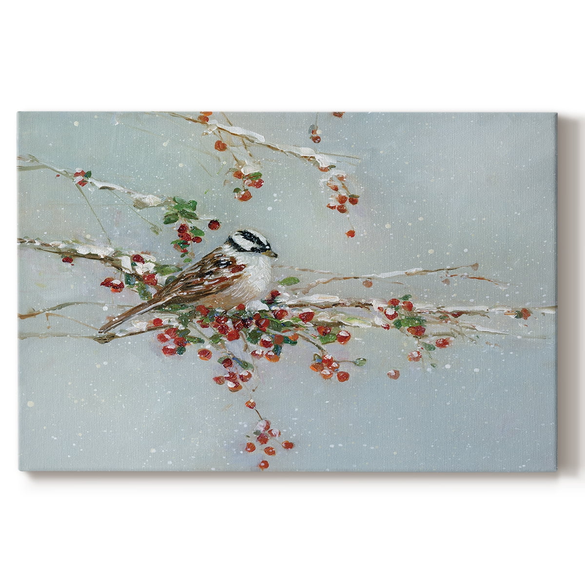 Wexford Home Woodpecker In Winter - 8" x 12" Gallery Wrapped Canvas, Ready to Hang