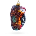 thumbnail image 1 of Red Headed Woodpecker Perched On Bark Glass Christmas Ornament, 1 of 6