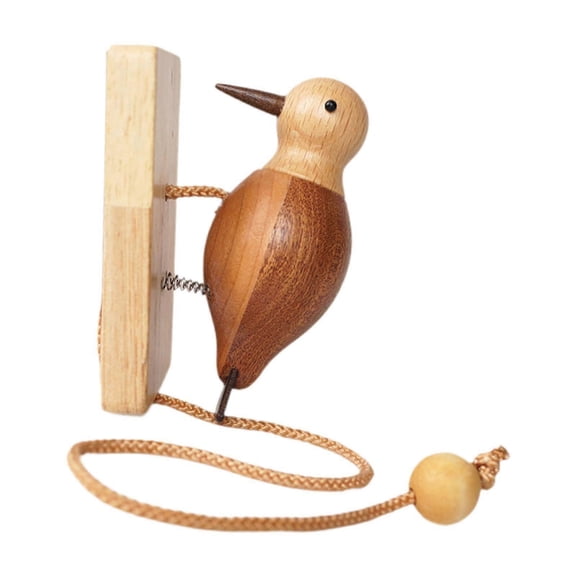 Woodpeckered Doorbell Wooden Door Bell Entering Chime Ornament Woodpeckered Door Knocker Door Chime for Gate Early Education Home