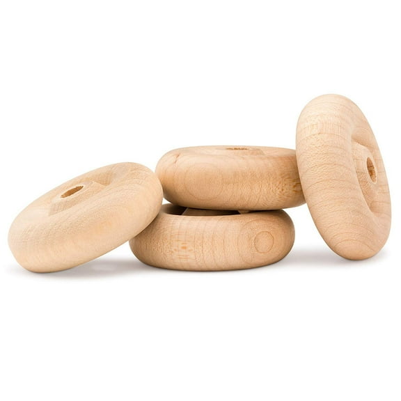 Woodpeckers- Classic Wooden Craft Toy Wheels 1.5" X 1/2" Axle Hole 24 Pack