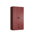 thumbnail image 1 of Woodpeckers Furniture And Mattress 2-Door Closet with 2-Drawers (Mahogany), 1 of 7