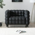 thumbnail image 1 of Emma Luxurious Faux Leather Armchair in Black, 1 of 2