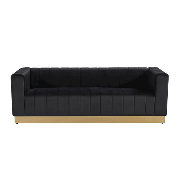 Foxy Velvet Sofa in Dark Brown