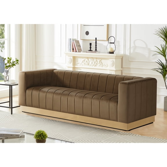 Foxy Velvet Sofa in Espresso