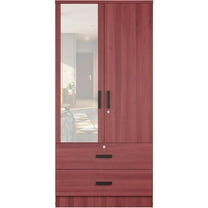 Woodpeckers Furniture And Mattress Mirrored Wardrobe with Drawers (Mahogany)