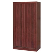 Woodpeckers Furniture And Mattress Modern Wood Double Sliding Door Wardrobe (Mahogany)