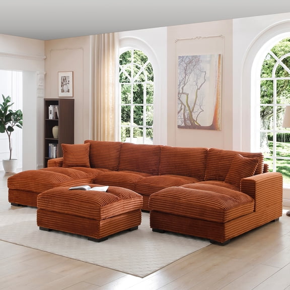 Scarlet Velvet Corduroy Sofa in Brown
