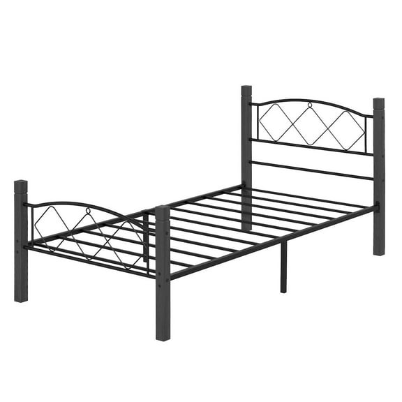 Woodpeckers Furniture and Mattress Hercules Twin Size Solid Wood Posts with Metal Bed Frame