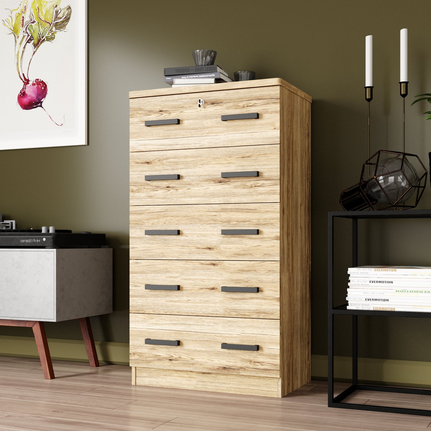 Deep Drawer Side View 5 Deep Drawers 56