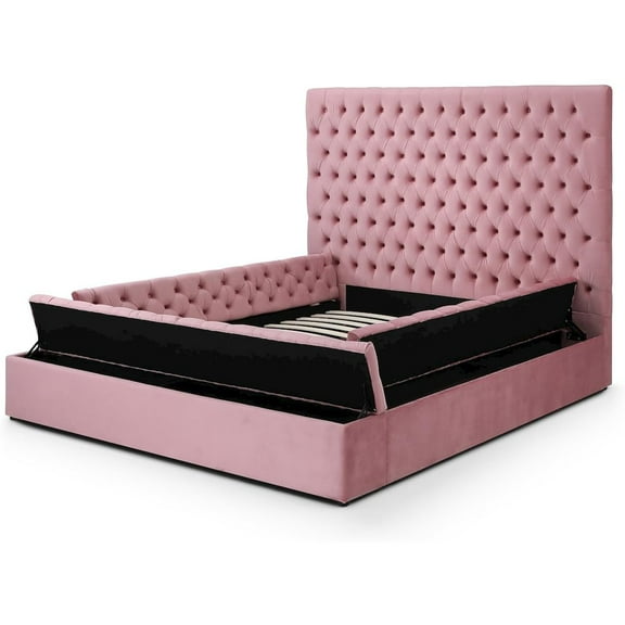 Woodpeckers Furniture and Mattress Cosmopolitan Velvet Tufted Upholstered Storage Platform with Headboard