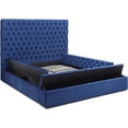 thumbnail image 1 of Woodpeckers Furniture and Mattress Velvet Platform Bed with Storage & Tufted Headboard - Queen Size Upholstered Bed Frame-Color:Blue, 1 of 3