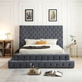 thumbnail image 1 of Woodpeckers Furniture and Mattress Eleonora Velvet Queen Bed - Luxurious Upholstered, 1 of 3