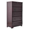 thumbnail image 1 of Woodpeckers Furniture and Mattress Solid Pine 5 Drawer Dresser Chest - Mahogany Finish-Color:Mahogany,Material:Pine Wood, 1 of 2