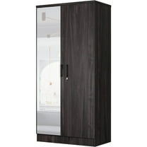 Woodpeckers Furniture and Mattress Two Door Armoire Wardrobe with Mirror